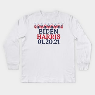 Biden Harris Victory Inauguration Date Kids Long Sleeve T-Shirt